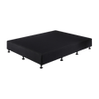 Hunters Hill queen ensemble bed base in midnight black linen over solid pine in a modern bedroom
