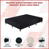 Palermo Queen Ensemble Bed Base - Midnight Black