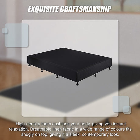 Palermo Queen Ensemble Bed Base - Midnight Black