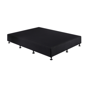 Palermo king single ensemble bed base in midnight black linen with glide feet
