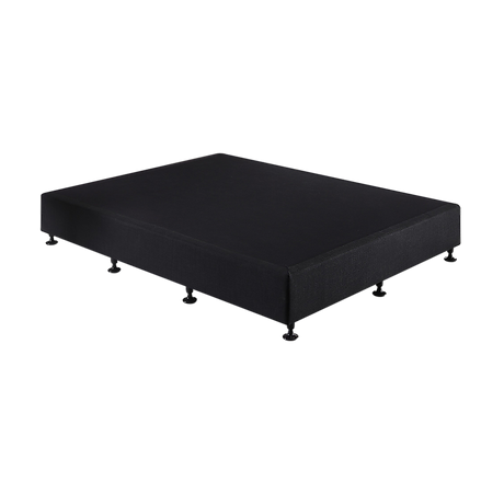 Palermo king single ensemble bed base in midnight black linen — full view — Allure Home Collections