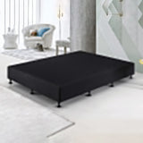 Palermo midnight black linen base in styled bedroom — Allure Home Collections