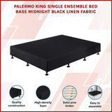 Palermo king single ensemble base side profile showing 35cm height — Allure Home Collections
