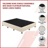 Capri King Single Ensemble Bed Base, Natural Sand