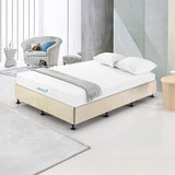 Palermo king single ensemble bed base in platinum natural sand linen — full view — Allure Home Collections
