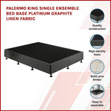 Capri King Single Ensemble Bed Base, Graphite