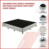 Capri King Single Ensemble Bed Base, Light Grey