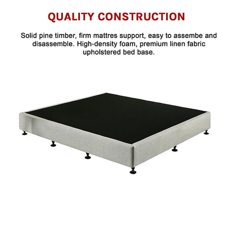 Capri King Single Ensemble Bed Base, Light Grey
