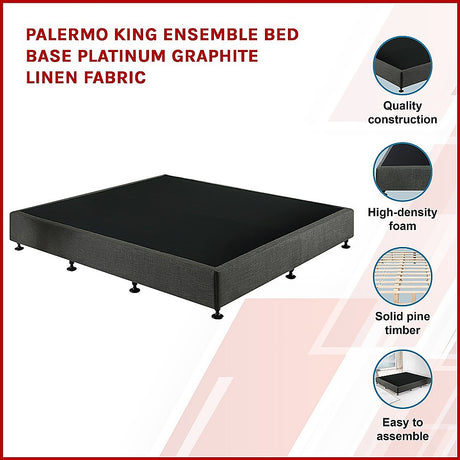 Capri King Ensemble Bed Base, Graphite
