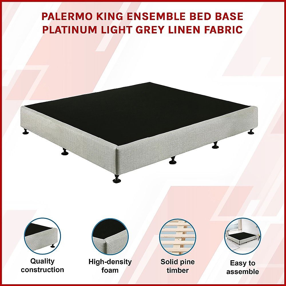 Capri King Ensemble Bed Base, Light Grey