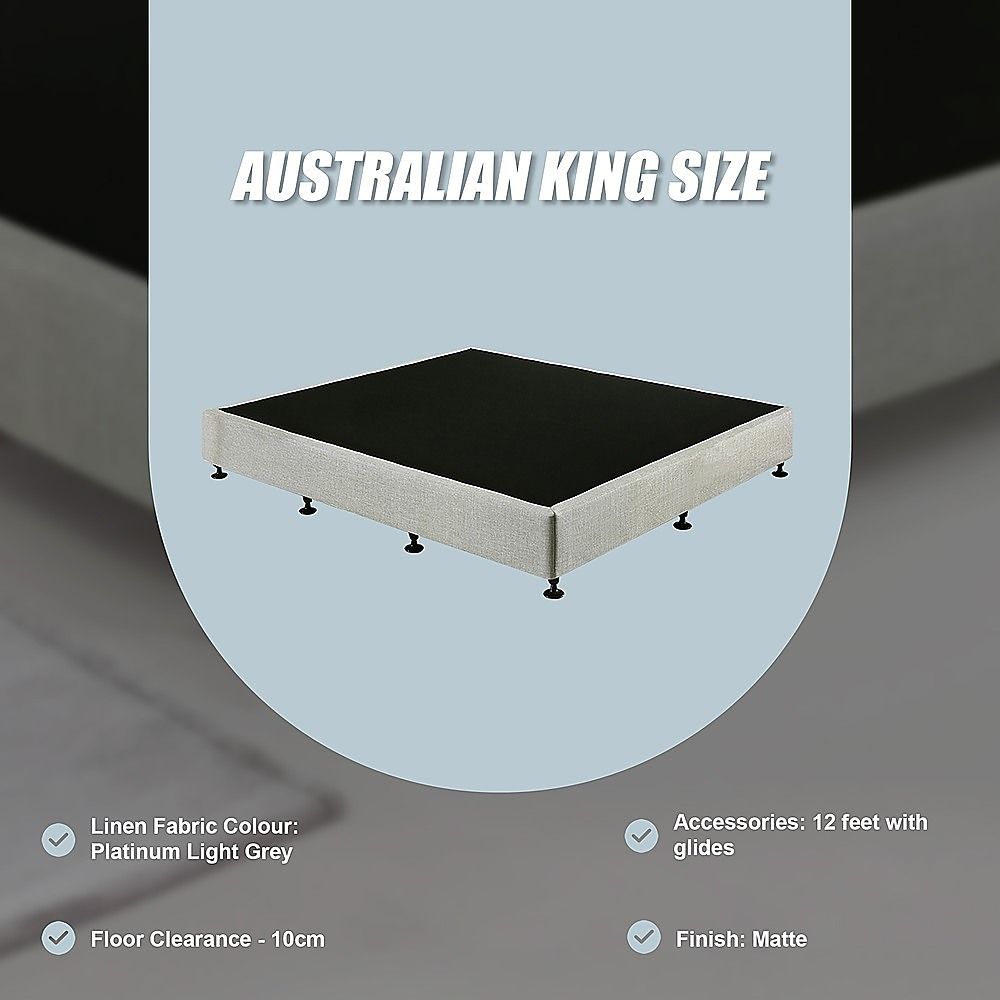 Capri King Ensemble Bed Base, Light Grey