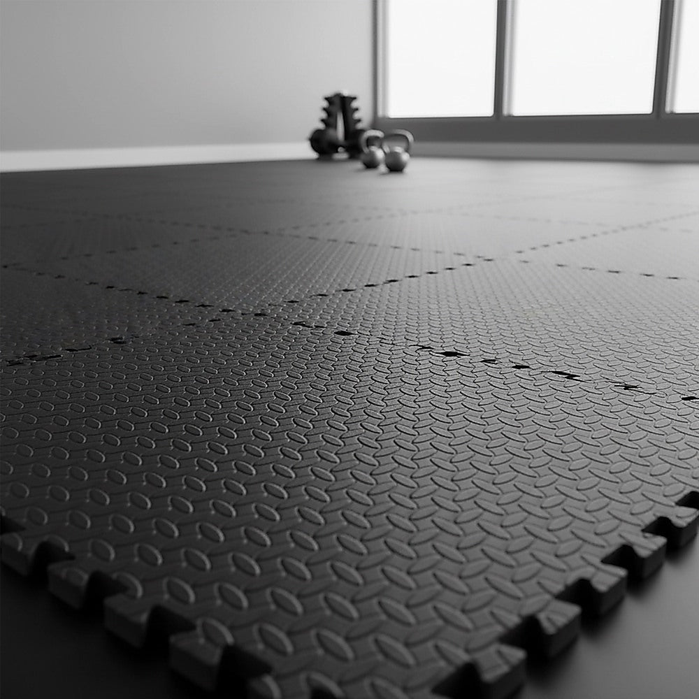 Marchena EVA Gym Floor Mats, 60 x 60cm, 25mm, Black, 12pcs