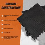 Marchena EVA Gym Floor Mats, 60 x 60cm, 25mm, Black, 12pcs