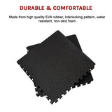 Marchena EVA Gym Floor Mats, 60 x 60cm, 25mm, Black, 12pcs