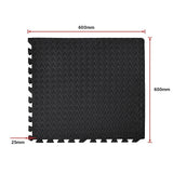 Marchena EVA Gym Floor Mats, 60 x 60cm, 25mm, Black, 12pcs