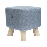 Randy Travis Machinery Grey Fabric Ottoman