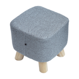 Randy Travis Machinery Grey Fabric Ottoman