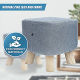 Randy Travis Machinery Grey Fabric Ottoman