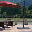 Marbella black HDPE cantilever umbrella base 4pcs on a patio