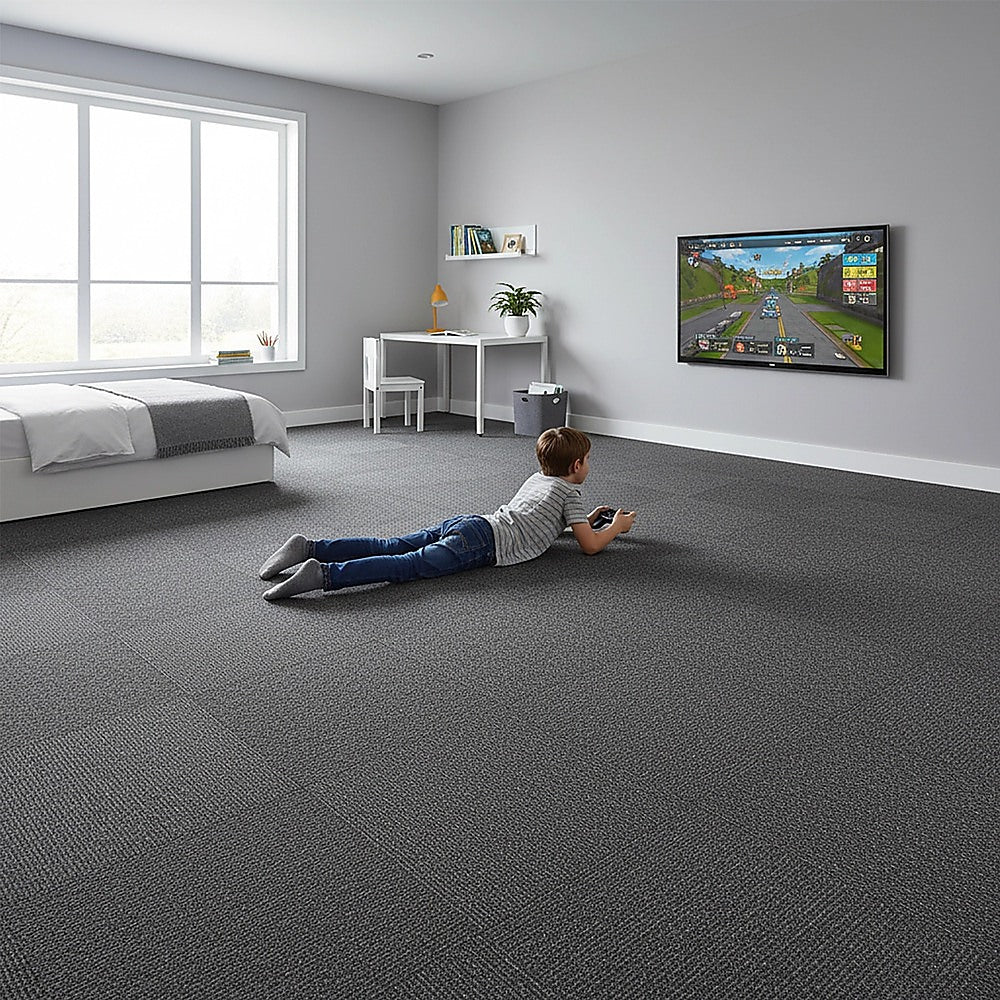 Grazalema Carpet Tiles, 50 x 50cm, Charcoal, 20pcs