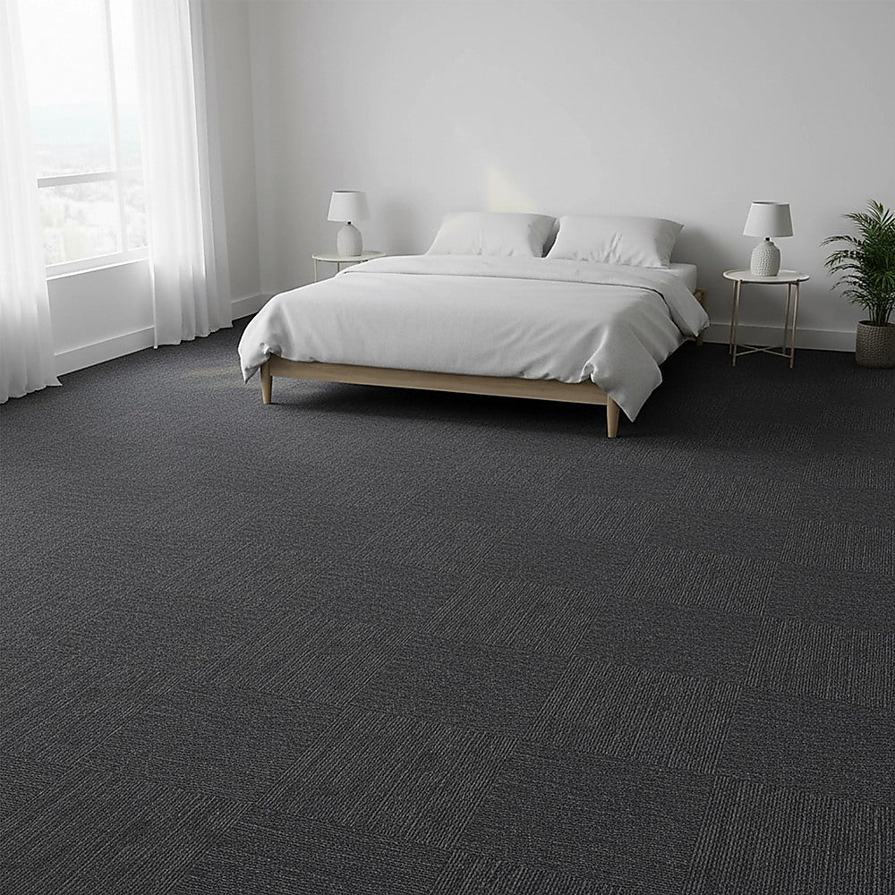 Grazalema Carpet Tiles, 50 x 50cm, Charcoal, 20pcs