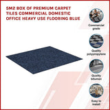 Grazalema Carpet Tiles, 50 x 50cm, Blue, 20pcs