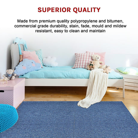 Grazalema Carpet Tiles, 50 x 50cm, Blue, 20pcs