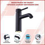 Basin Mixer Tap, Matte Black