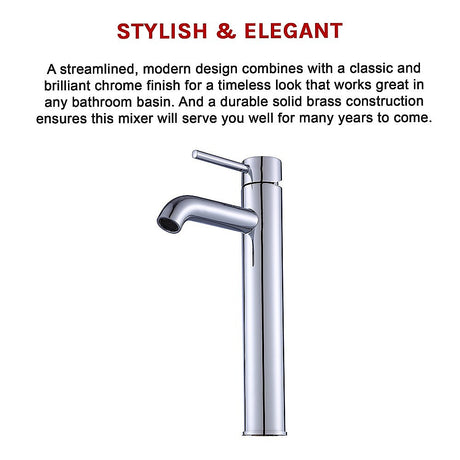 Tall Basin Mixer Tap, Chrome