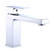 Solid brass modern basin mixer tap in polished chrome