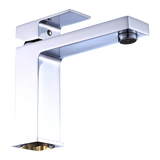 Solid brass modern basin mixer tap in polished chrome