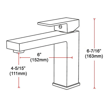 Solid brass modern basin mixer tap in polished chrome