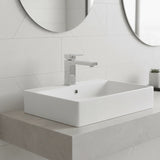 Solid brass modern basin mixer tap in polished chrome