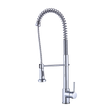 Solid brass pull out kitchen mixer tap in chrome