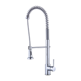Solid brass pull out kitchen mixer tap in chrome