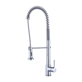 Solid brass pull out kitchen mixer tap in chrome