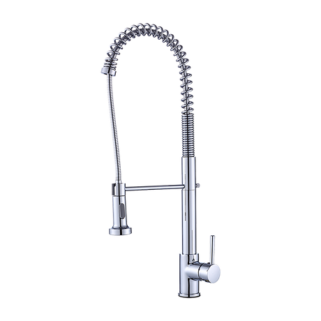 Solid brass pull out kitchen mixer tap in chrome
