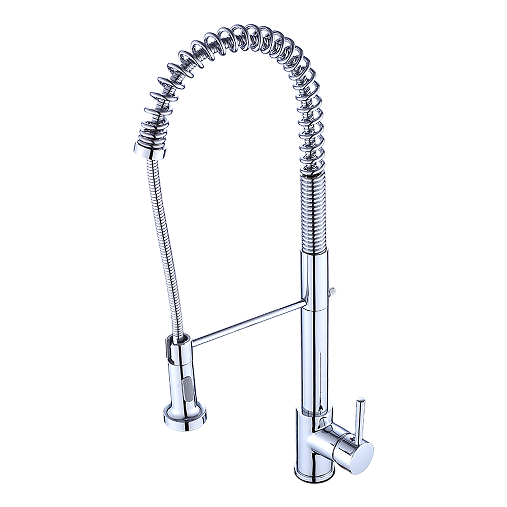 Solid brass pull out kitchen mixer tap in chrome