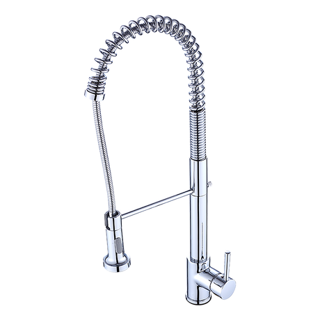 Solid brass pull out kitchen mixer tap in chrome
