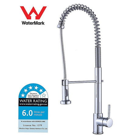 Solid brass pull out kitchen mixer tap in chrome
