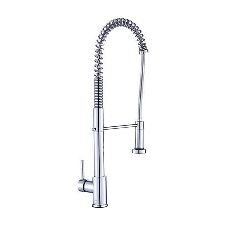 Solid brass pull out kitchen mixer tap in chrome