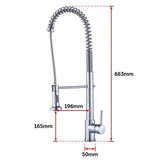 Solid brass pull out kitchen mixer tap in chrome