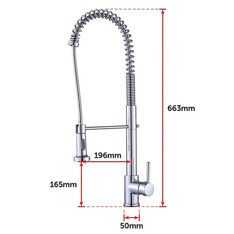 Solid brass pull out kitchen mixer tap in chrome