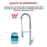 Solid brass pull out kitchen mixer tap in chrome