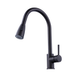 Solid brass pull down kitchen mixer tap in matte black