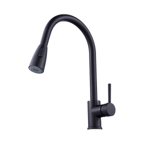 Solid brass pull down kitchen mixer tap in matte black