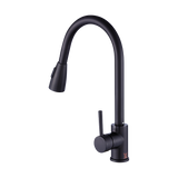 Solid brass pull down kitchen mixer tap in matte black