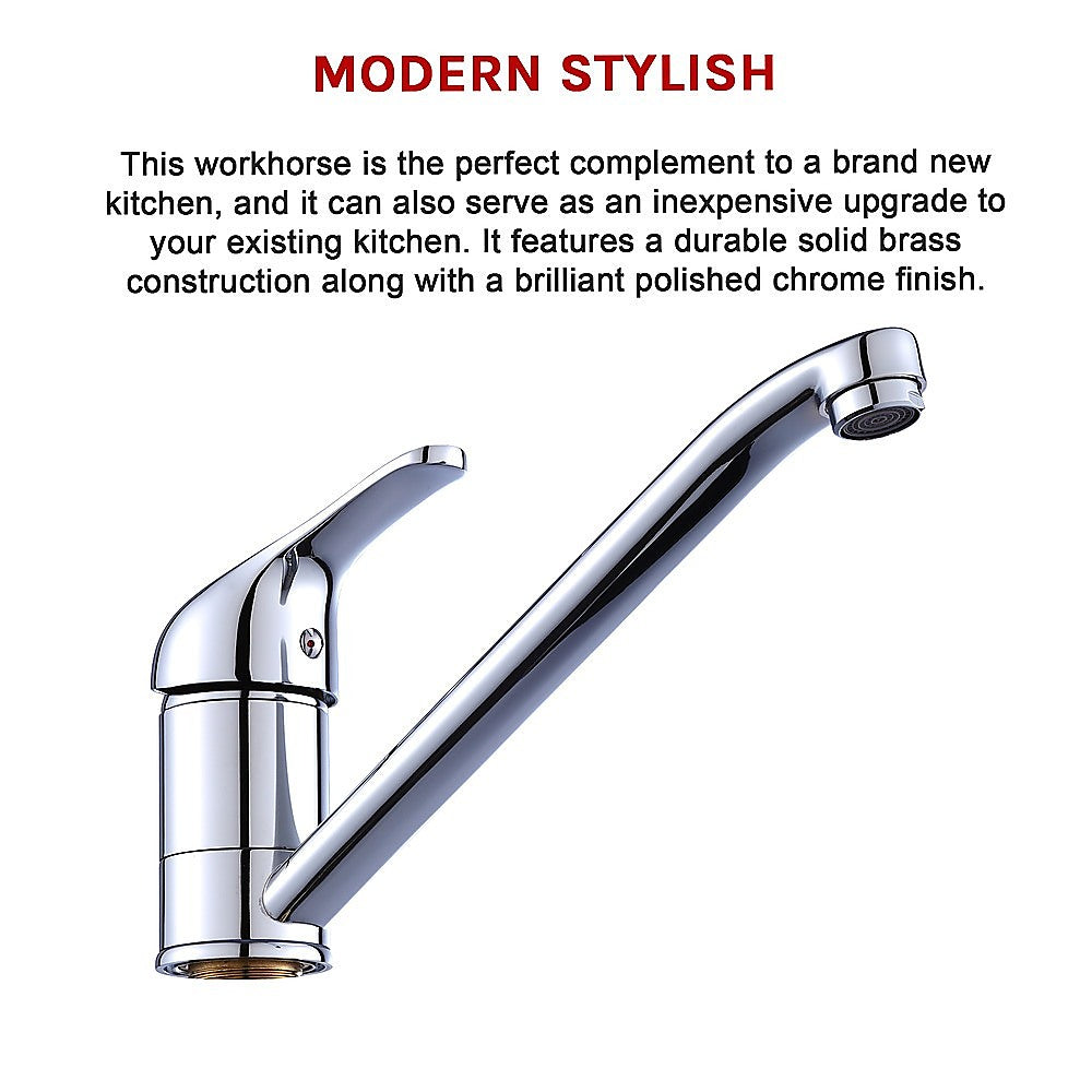 Kitchen Mixer Tap Polished Chrome Solid Brass