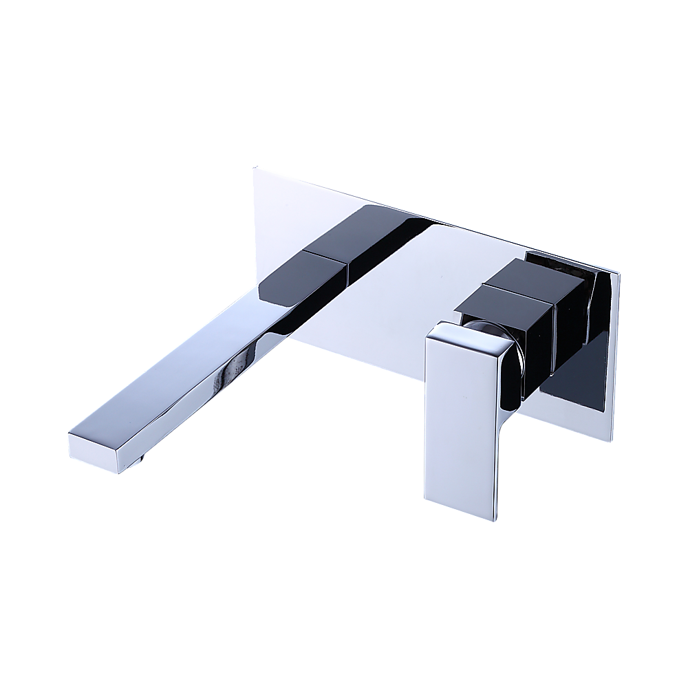 Wall mounted lever basin mixer tap in chrome