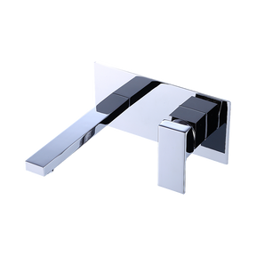 Wall mounted lever basin mixer tap in chrome